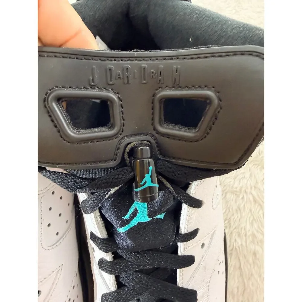 Nike Air Jordan 6 Retro White Black Teal Youth 7Y UK6 Sneakers Excellent
